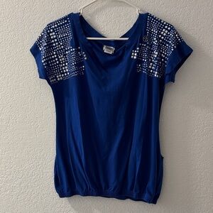 Zumba Fitness Royal Blue Studded Tee